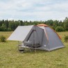 Tente de camping Gris et orange 4 personnes Polyester et Acier 642358642358