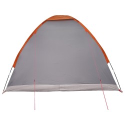 Tente de camping Gris et orange 4 personnes Polyester et Acier 642358642358