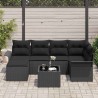 Ensemble de canapé de jardin avec stockage 7 pcs Noir polyrotin 642361642361