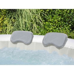 Bestway Coussin de bain spa 2 pcs Gris 23 x 13 x 5 cm Acier et PVC 642365642365
