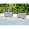 Bestway Coussin de bain spa 2 pcs Gris 23 x 13 x 5 cm Acier et PVC 642365642365