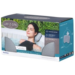 Bestway Coussin de bain spa 2 pcs Gris 23 x 13 x 5 cm Acier et PVC 642365642365