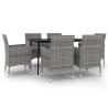 Ensemble à manger de jardin coussins 7 pcs Résine tressée Verre 642367642367
