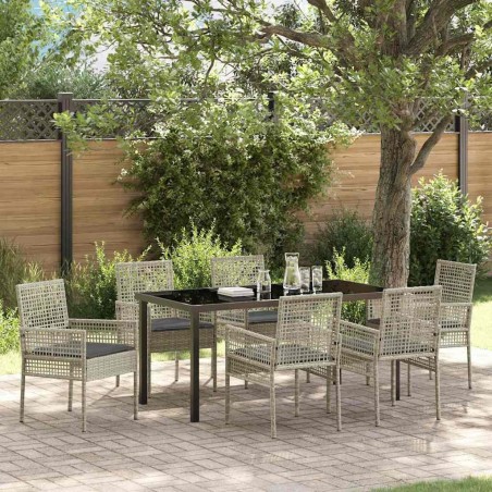 Ensemble de salle à manger pour jardin 7 pcs Gris clair 642371642371
