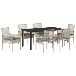 Ensemble de salle à manger pour jardin 7 pcs Gris clair 642371642371
