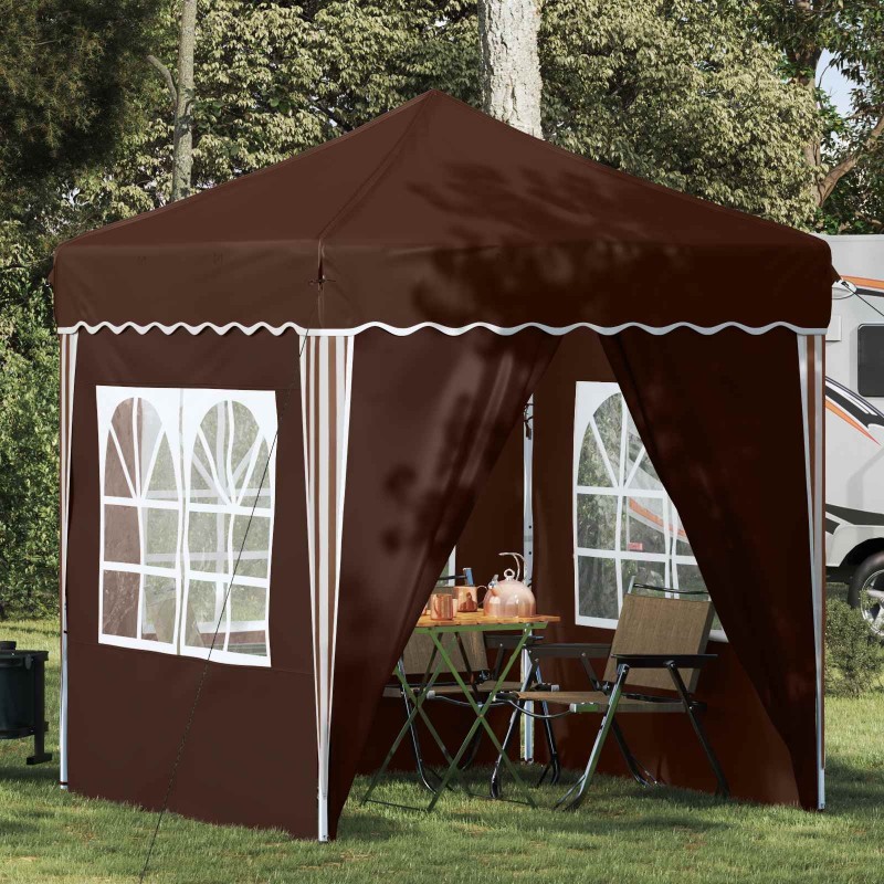Tente de fête pop-up 195 x 195 x 245 cm Marron Tissu Oxford 642383642383