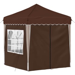 Tente de fête pop-up 195 x 195 x 245 cm Marron Tissu Oxford 642383642383