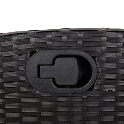 Ensemble à manger de jardin coussins 5pcs Noir Résine tressée 642384642384