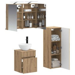 Ensemble de mobilier de salle de bain 4 pc Chêne artisanal 642386642386