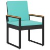 Ensemble de meubles d'extérieur 3 pcs Noir et turquoise 642389642389