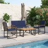 Ensemble de meubles d'extérieur 4 pcs Gris et bleu marine 642390642390