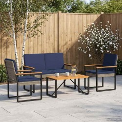 Ensemble de meubles d'extérieur 4 pcs Gris et bleu marine 642390642390