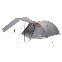 Tente Cabane Gris et orange 8 personnes Polyester et Acier 642392642392