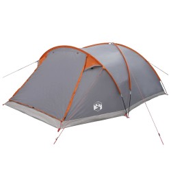 Tente Cabane Gris et orange 8 personnes Polyester et Acier 642392642392