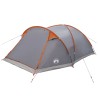 Tente Cabane Gris et orange 8 personnes Polyester et Acier 642392642392