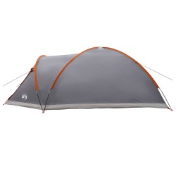 Tente Cabane Gris et orange 8 personnes Polyester et Acier 642392642392