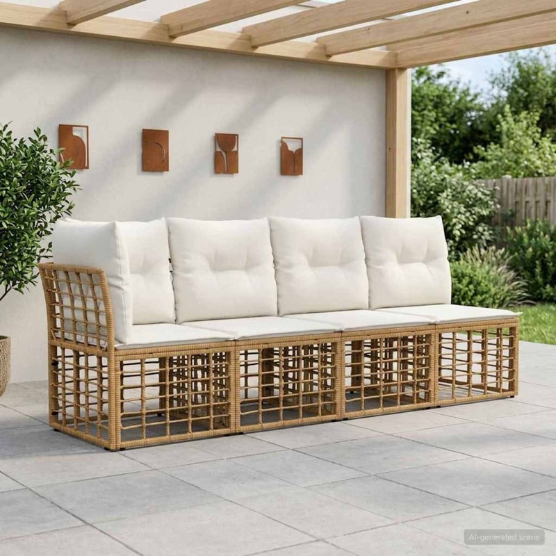 Canapé de jardin 4 places avec accoudoir gauche 4 pcs 642396642396