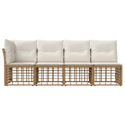 Canapé de jardin 4 places avec accoudoir gauche 4 pcs 642396642396