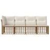 Canapé de jardin 4 places avec accoudoir gauche 4 pcs 642396642396