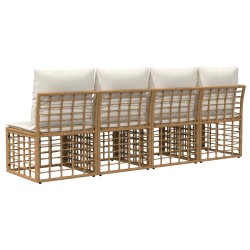 Canapé de jardin 4 places avec accoudoir gauche 4 pcs 642396642396