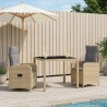 Ensemble de repas extérieur 3 pcs Beige et Gris clair 642398642398