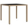 Ensemble de repas extérieur 3 pcs Beige et Gris clair 642398642398