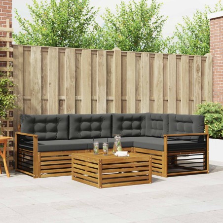 Ensemble de canapés d'extérieur 5 pcs Naturel et Anthracite 642399642399