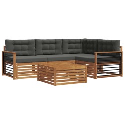 Ensemble de canapés d'extérieur 5 pcs Naturel et Anthracite 642399642399