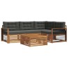 Ensemble de canapés d'extérieur 5 pcs Naturel et Anthracite 642399642399