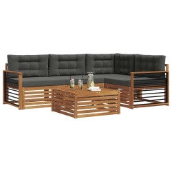 Ensemble de canapés d'extérieur 5 pcs Naturel et Anthracite 642399642399