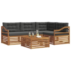 Ensemble de canapés d'extérieur 5 pcs Naturel et Anthracite 642400642400