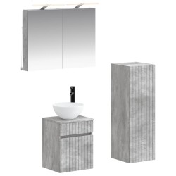 Ensemble de mobilier de salle de bain 4 pcs Gris béton 642402642402