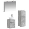 Ensemble de mobilier de salle de bain 4 pcs Gris béton 642402642402