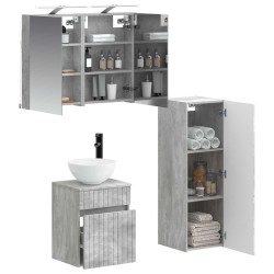 Ensemble de mobilier de salle de bain 4 pcs Gris béton 642402642402