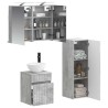 Ensemble de mobilier de salle de bain 4 pcs Gris béton 642402642402