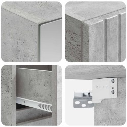 Ensemble de mobilier de salle de bain 4 pcs Gris béton 642402642402