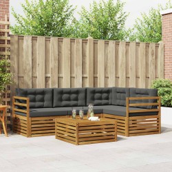 Ensemble de canapés d'extérieur 5 pcs Naturel et Anthracite 642403642403