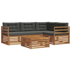 Ensemble de canapés d'extérieur 5 pcs Naturel et Anthracite 642403642403