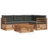 Ensemble de canapés d'extérieur 5 pcs Naturel et Anthracite 642403642403