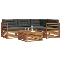 Ensemble de canapés d'extérieur 5 pcs Naturel et Anthracite 642403642403