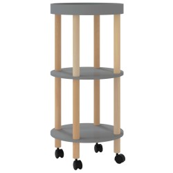 Chariot à 3 niveaux Gris 38x38x82 cm Bois d'ingénierie et pin 642407642407