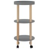 Chariot à 3 niveaux Gris 38x38x82 cm Bois d'ingénierie et pin 642407642407