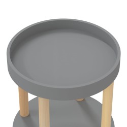 Chariot à 3 niveaux Gris 38x38x82 cm Bois d'ingénierie et pin 642407642407