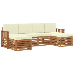 Ensembles de canapés avec coussin 6 pcs Naturel et Crème 642419642419