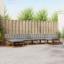 Ensemble de canapés d'extérieur 7 pcs Gris Naturel et Clair 642426642426