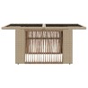 Table de Jardin Beige 100 x 55 x 37 cm Rattan PE et Verre 642427642427