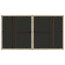 Table de Jardin Beige 100 x 55 x 37 cm Rattan PE et Verre 642427642427