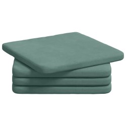 Coussins de siège 4 pcs Vert Mer 40 x 40 x 3 cm Velours 642430642430