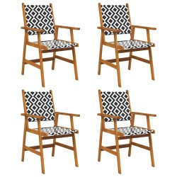 Chaises de jardin 4 pcs en bois d'acacia massif 642431642431