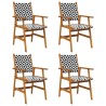 Chaises de jardin 4 pcs en bois d'acacia massif 642431642431